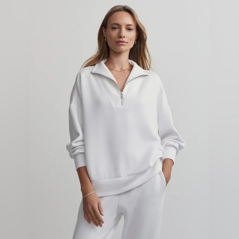 Varley Hawley Half-Zip Sweatshirt in White